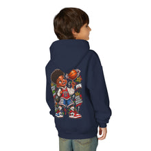Load image into Gallery viewer, Small Dude Big Plans Boys Basketball Hoodie | Motivational Kids Graphic Youth Heavy Blend Hooded Sweatshirt
