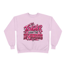 Load image into Gallery viewer, Tougher Than the Diagnosis Breast Cancer Awareness Unisex EcoSmart® Crewneck Sweatshirt
