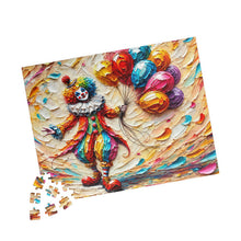 Load image into Gallery viewer, Colorful Carnival Dreams – Whimsical Clown &amp; Balloons Jigsaw Puzzle (110, 252, 520 or 1014 piece options)
