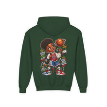 Load image into Gallery viewer, Small Dude Big Plans Boys Basketball Hoodie | Motivational Kids Graphic Youth Heavy Blend Hooded Sweatshirt
