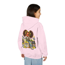 Load image into Gallery viewer, Young Boss Energy Lemonade CEO | Girls Inspirational Graphic Youth Heavy Blend Hooded Sweatshirt
