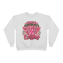 Load image into Gallery viewer, She’s Somebody’s Everything Breast Cancer Awareness | Pink Ribbon Family Support Unisex EcoSmart® Crewneck Sweatshirt
