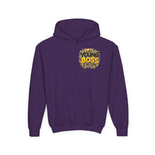 Load image into Gallery viewer, Young Boss Energy Lemonade CEO | Girls Inspirational Graphic Youth Heavy Blend Hooded Sweatshirt
