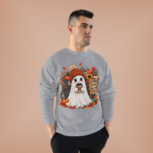 Load image into Gallery viewer, Pumpkins, Leaves, Cozy Nights &amp; Coffee Fall Unisex EcoSmart® Crewneck Sweatshirt
