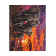 Load image into Gallery viewer, African Elephant Family Sunset Puzzle | Vibrant Safari Wildlife Art Puzzle (120, 252, 500-Piece)
