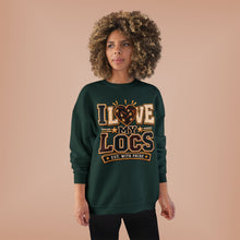 Load image into Gallery viewer, I Love My Locs Varsity Crewneck Unisex EcoSmart® Crewneck Sweatshirt
