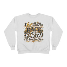 Load image into Gallery viewer, Back &amp; Forth Bling Sweatshirt – “I Love Both Places” Statement Unisex EcoSmart® Crewneck Sweatshirt
