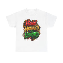 Load image into Gallery viewer, Highly Melanated &amp; Liberated Graffiti Streetwear T-Shirt | Juneteenth Pride Unisex Heavy Cotton Tee
