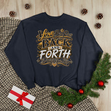 Load image into Gallery viewer, Back &amp; Forth Bling Sweatshirt – “I Love Both Places” Statement Unisex EcoSmart® Crewneck Sweatshirt
