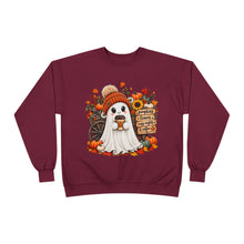 Load image into Gallery viewer, Pumpkins, Leaves, Cozy Nights &amp; Coffee Fall Unisex EcoSmart® Crewneck Sweatshirt
