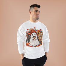 Load image into Gallery viewer, Pumpkins, Leaves, Cozy Nights &amp; Coffee Fall Unisex EcoSmart® Crewneck Sweatshirt
