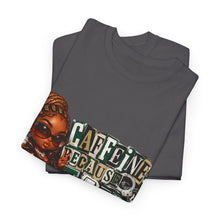 Load image into Gallery viewer, Caffeine Because Jail Is Expensive  Funny Coffee Lover Ransom Note Graphic Unisex Heavy Cotton Tee
