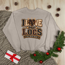 Load image into Gallery viewer, I Love My Locs Varsity Crewneck Unisex EcoSmart® Crewneck Sweatshirt
