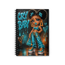 Load image into Gallery viewer, Liquid Teal Cry Baby Notes Spiral Notebook (I) - Ruled Line

