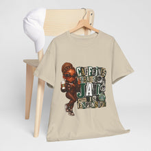 Load image into Gallery viewer, Caffeine Because Jail Is Expensive  Funny Coffee Lover Ransom Note Graphic Unisex Heavy Cotton Tee
