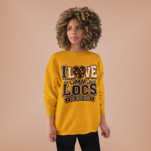 Load image into Gallery viewer, I Love My Locs Varsity Crewneck Unisex EcoSmart® Crewneck Sweatshirt
