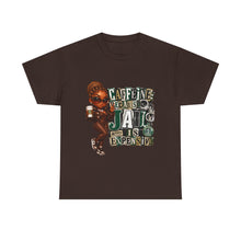 Load image into Gallery viewer, Caffeine Because Jail Is Expensive  Funny Coffee Lover Ransom Note Graphic Unisex Heavy Cotton Tee
