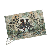 Load image into Gallery viewer, Whispers Between Us – Children &amp; Black Roses | Emotional Textured Art Puzzle (110, 252, 520, 1014-piece)
