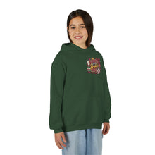 Load image into Gallery viewer, Booked for a Brighter Me Girls Hoodie | Inspirational Reading &amp; Big Dreams Youth Heavy Blend Hooded Sweatshirt
