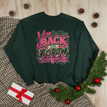 Load image into Gallery viewer, I Love Both Places Back and Forth Sweatshirt – Pink &amp; Green Graphic Unisex EcoSmart® Crewneck Sweatshirt
