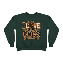 Load image into Gallery viewer, I Love My Locs Varsity Crewneck Unisex EcoSmart® Crewneck Sweatshirt
