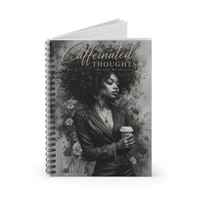 Load image into Gallery viewer, Midnight Smoke Caffeinated Thoughts Spiral Notebook - Ruled Line
