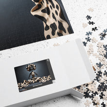 Load image into Gallery viewer, Centered &amp; Unbothered – Black Woman Meditation Jigsaw Puzzle | Afrocentric Polka Dot Art (110, 252, 520, 1014-piece)

