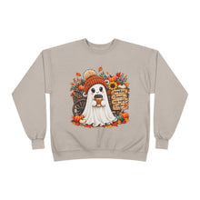 Load image into Gallery viewer, Pumpkins, Leaves, Cozy Nights &amp; Coffee Fall Unisex EcoSmart® Crewneck Sweatshirt
