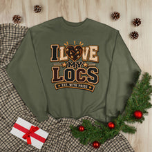 Load image into Gallery viewer, I Love My Locs Varsity Crewneck Unisex EcoSmart® Crewneck Sweatshirt
