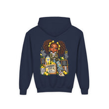 Load image into Gallery viewer, Young Boss Energy Lemonade CEO | Girls Inspirational Graphic Youth Heavy Blend Hooded Sweatshirt

