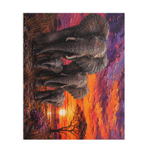 Load image into Gallery viewer, African Elephant Family Sunset Puzzle | Vibrant Safari Wildlife Art Puzzle (120, 252, 500-Piece)
