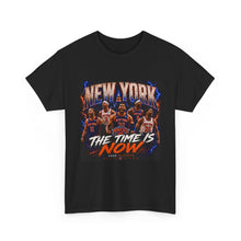 Load image into Gallery viewer, New York The Time Is Now 2026 Playoffs T-Shirt | Basketball Fan Tee | Orange &amp; Blue Playoff Unisex Heavy Cotton Tee
