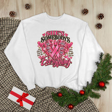 Load image into Gallery viewer, She’s Somebody’s Everything Breast Cancer Awareness | Pink Ribbon Family Support Unisex EcoSmart® Crewneck Sweatshirt
