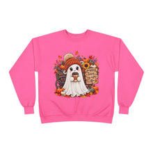 Load image into Gallery viewer, Pumpkins, Leaves, Cozy Nights &amp; Coffee Fall Unisex EcoSmart® Crewneck Sweatshirt
