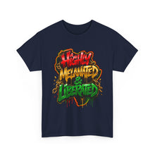 Load image into Gallery viewer, Highly Melanated &amp; Liberated Graffiti Streetwear T-Shirt | Juneteenth Pride Unisex Heavy Cotton Tee
