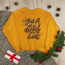 Load image into Gallery viewer, Just A Girl and Her Locs Unisex EcoSmart® Crewneck Sweatshirt
