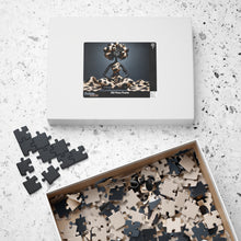Load image into Gallery viewer, Centered &amp; Unbothered – Black Woman Meditation Jigsaw Puzzle | Afrocentric Polka Dot Art (110, 252, 520, 1014-piece)
