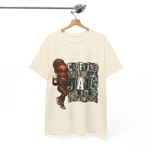 Load image into Gallery viewer, Caffeine Because Jail Is Expensive  Funny Coffee Lover Ransom Note Graphic Unisex Heavy Cotton Tee
