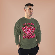 Load image into Gallery viewer, She’s Somebody’s Everything Breast Cancer Awareness | Pink Ribbon Family Support Unisex EcoSmart® Crewneck Sweatshirt
