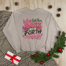 Load image into Gallery viewer, I Love Both Places Back and Forth Sweatshirt – Pink &amp; Green Graphic Unisex EcoSmart® Crewneck Sweatshirt
