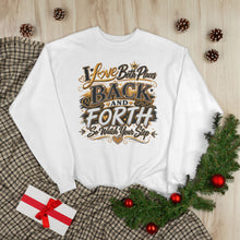Load image into Gallery viewer, Back &amp; Forth Bling Sweatshirt – “I Love Both Places” Statement Unisex EcoSmart® Crewneck Sweatshirt
