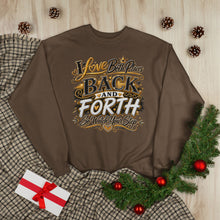Load image into Gallery viewer, Back &amp; Forth Bling Sweatshirt – “I Love Both Places” Statement Unisex EcoSmart® Crewneck Sweatshirt
