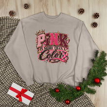 Load image into Gallery viewer, Pink Is More Than a Color Breast Cancer Awareness Unisex EcoSmart® Crewneck Sweatshirt
