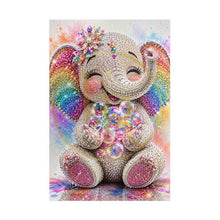 Load image into Gallery viewer, Sparkle &amp; Bubbles – Rainbow Bling Baby Elephant Puzzle (110, 252, 520, 1014-piece)
