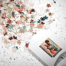 Load image into Gallery viewer, Wrapped in Love – Heartwarming Children &amp; Teddy Bear Jigsaw Puzzle | Textured Childhood Art (110, 252, 520, 1014-piece)
