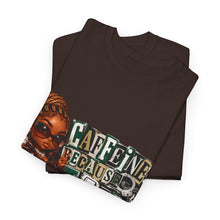 Load image into Gallery viewer, Caffeine Because Jail Is Expensive  Funny Coffee Lover Ransom Note Graphic Unisex Heavy Cotton Tee
