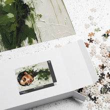 Load image into Gallery viewer, Rooted in Beauty – Botanical Woman Portrait Jigsaw Puzzle | Sage Green Textured Floral Art Puzzle (110, 252, 520, 1014-piece)
