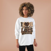 Load image into Gallery viewer, I Love My Locs Varsity Crewneck Unisex EcoSmart® Crewneck Sweatshirt
