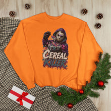 Load image into Gallery viewer, Cereal Killer Halloween Sweatshirt | Masked Horror Graphic Unisex EcoSmart® Crewneck Sweatshirt
