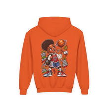 Load image into Gallery viewer, Small Dude Big Plans Boys Basketball Hoodie | Motivational Kids Graphic Youth Heavy Blend Hooded Sweatshirt
